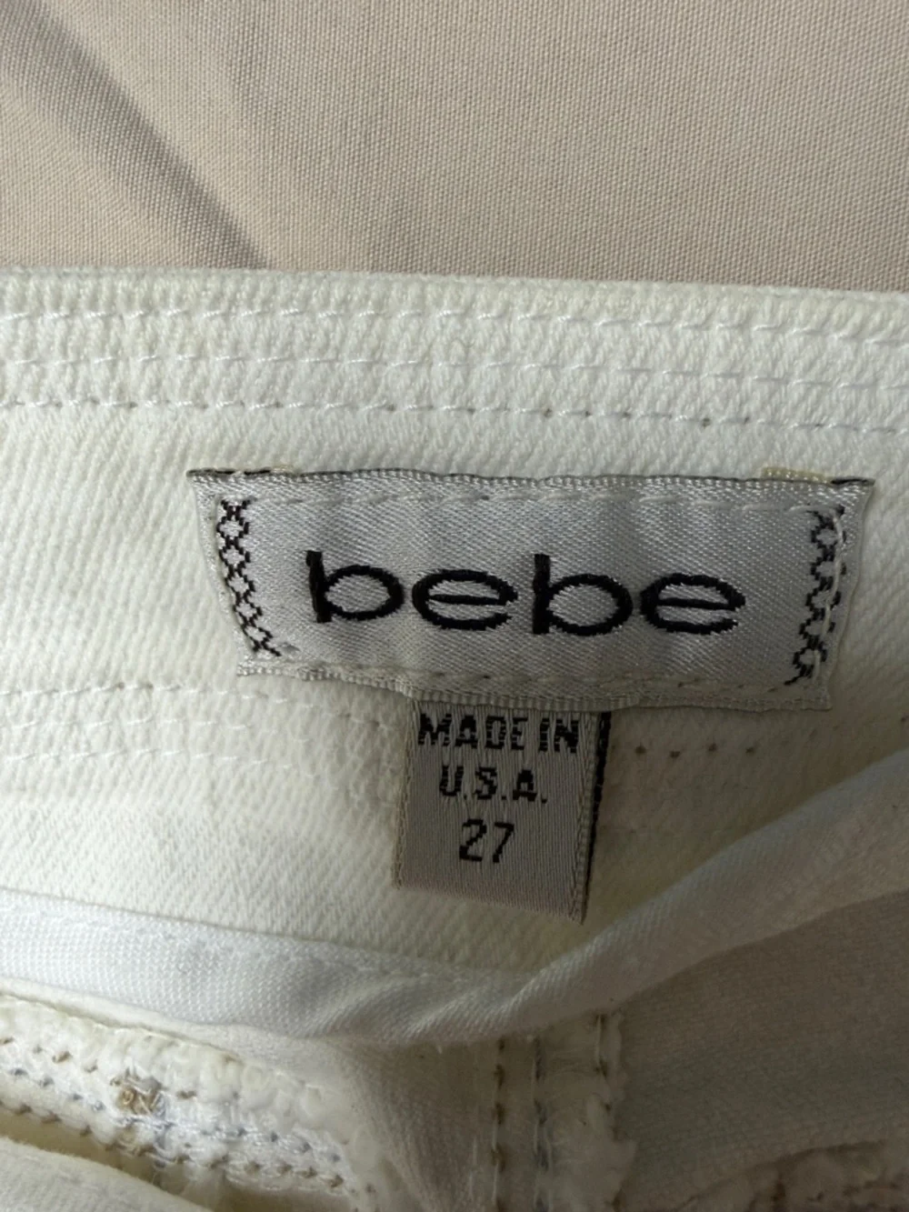 bebe Cream Wide-Leg Flare Jeans - Picture 2 of 3
